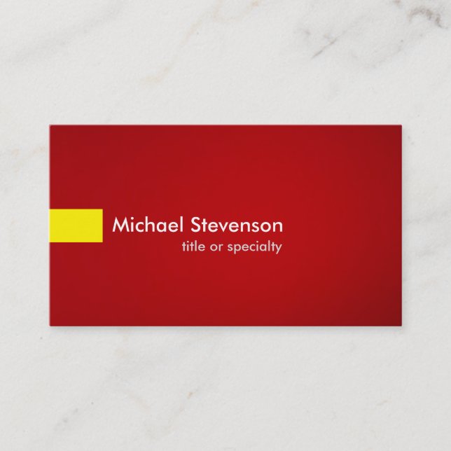 Carte De Visite Consultant unique moderne jaune rouge (Devant)