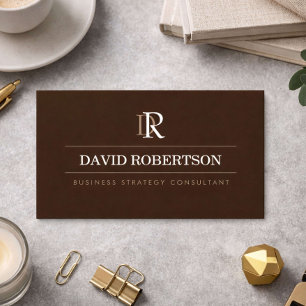 Carte De Visite Consultante en monogrammes professionnelle Brown