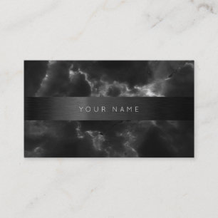 Carte De Visite Consultation Vip Abstrait en marbre gris noir