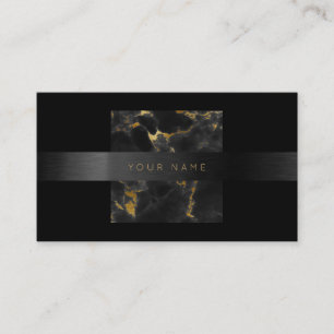 Carte De Visite Consulting Black Gold Abstrait Marble Vip