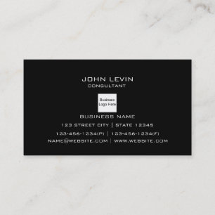 Carte De Visite Contact noir professionnel moderne de logo