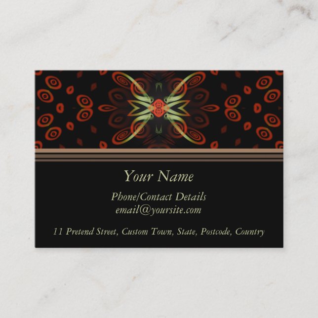 Carte De Visite Contact papillon fractal (Devant)
