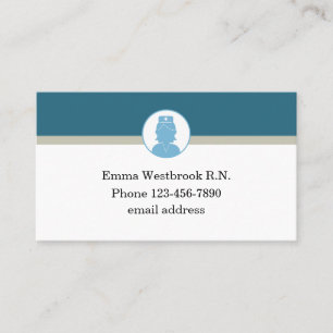 Carte De Visite Contact simple avec une infirmière autorisée