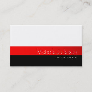 Carte de visite contemporain blanc rouge noir gris