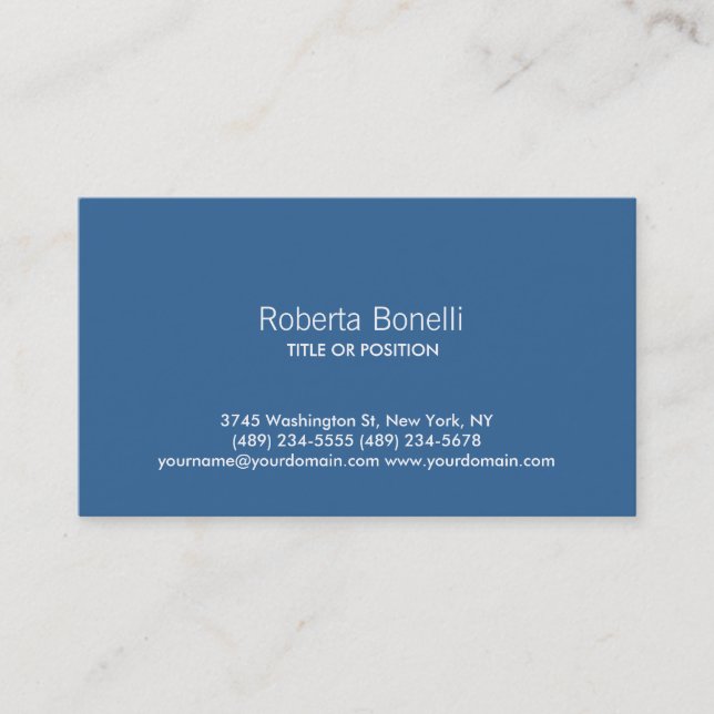Carte de visite contemporain bleu clair (Devant)