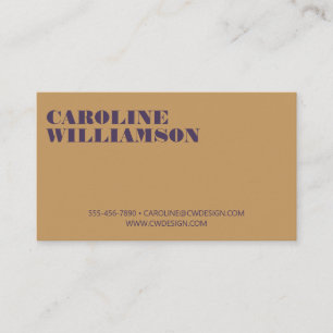Carte De Visite Contemporain jaune violet minima de nom gras Logo