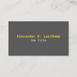 Carte de visite contemporain simple gris et orange