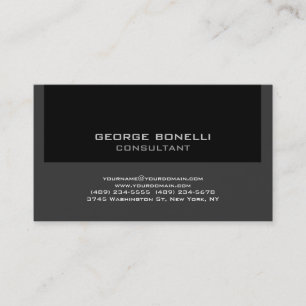 Carte de visite contemporain tendance noir gris