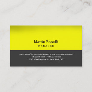 Carte de visite Contemporary Yellow Grey Manager