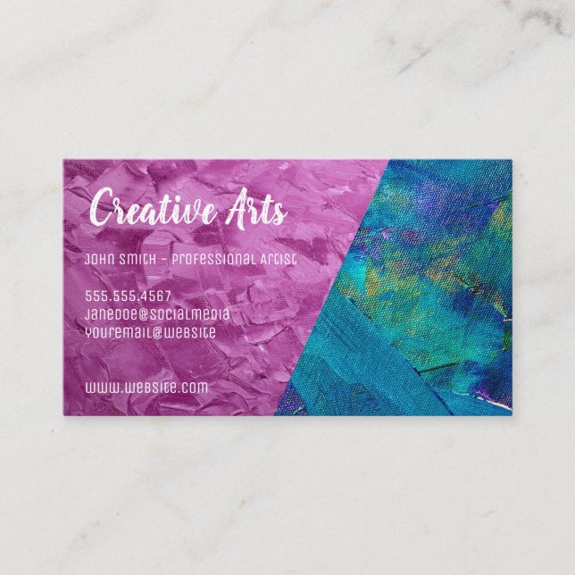 Carte De Visite Contour de peinture| Artiste | Bloc de couleur (Devant)