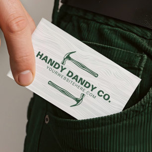 Carte De Visite Contracteur de marteau rustique moderne à grains d