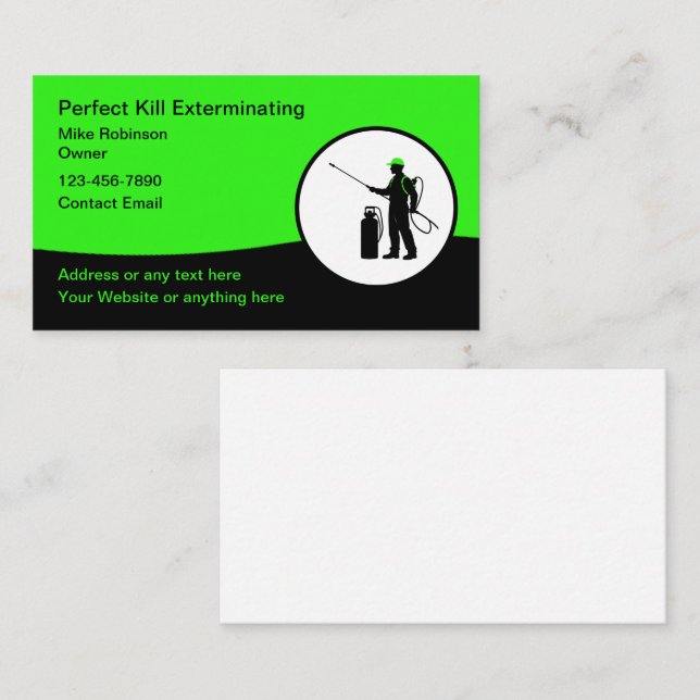 Carte De Visite Contrôle cool des parasites Exterminant Bold (Devant / Derrière)
