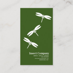 Carte De Visite Contrôle des nuisibles Dragonfly Logo Vert de la