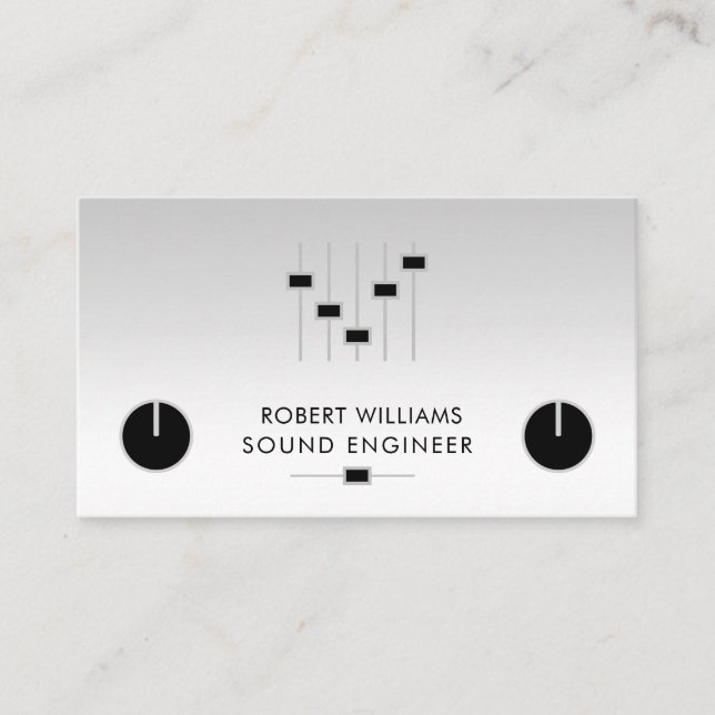 Carte De Visite Contrôleur DJ musical Professional Sound Engineer (Devant)