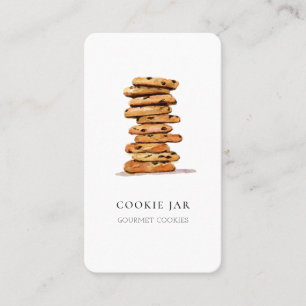 Carte De Visite Cookie aquarelle avec pâtisserie sur les médias so