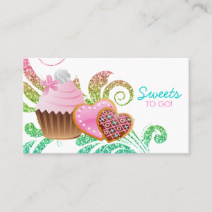 Carte De Visite Cookies Cupcake Bakery Cute Swirl parties scintill