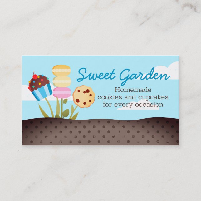 Carte De Visite Cookies cupcake garden boulangerie boulangerie car (Devant)