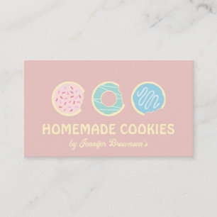 Carte De Visite Cookies Jaunes Roses Doughnut Sweet Traitements