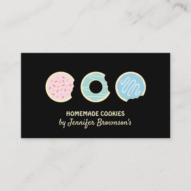 Carte De Visite Cookies noirs Doughnut Sweet Traitements (Devant)