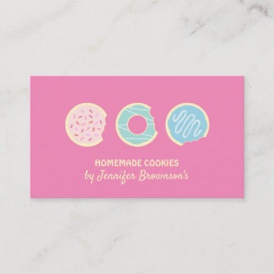 Carte De Visite Cookies roses Doughnut Sweet Traits