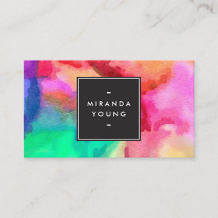 Carte De Visite Cool Abstrait multicolore Aquarelles modernes