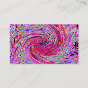 Carte De Visite Cool Abstrait rétro rose chaud et rouge floral tor
