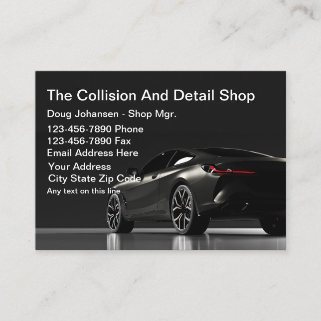 Carte De Visite Cool Automotive Collision Auto Corps Professionnel (Devant)
