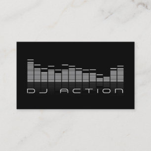 Carte De Visite Cool Black DJ Music Club Animation
