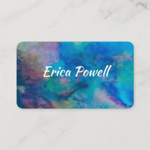 Carte De Visite cool bleu abstrait aquarelle moderne