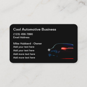 Carte De Visite Cool classique Noir Services automobiles modernes