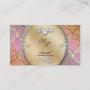 Carte De Visite Cool de Bling de damassé de maquilleur de bijoux