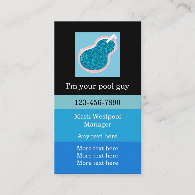 Carte De Visite Cool de piscine (Devant)