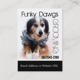 Carte De Visite Cool Dog Grooming Aussie en Sweat - shirt à capuc
