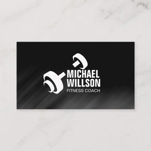 Carte De Visite Cool Dumbbell Logo Personal Trainer (Devant)