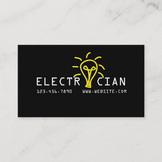 Carte De Visite Cool Électricien Construction électrique (Devant)
