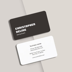 Carte De Visite Cool Elegant Bold Ivory Black White Consultant
