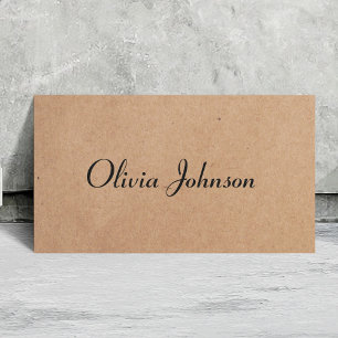 Carte De Visite Cool Elegant Kraft Papier Écriture Consultant