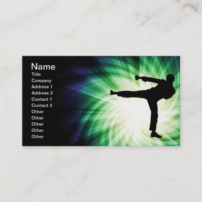 Carte De Visite Cool Karate Kick (Devant)