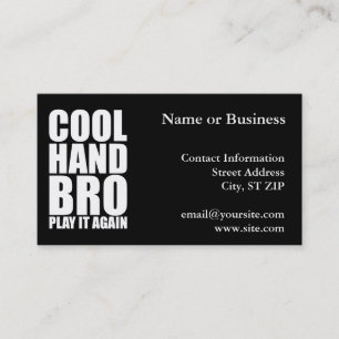 CARTE DE VISITE COOL MAIN BRO JOUER À NOUVEAU