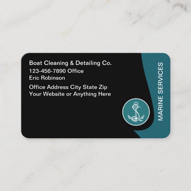 Carte De Visite Cool Modern Marine Services (Devant)