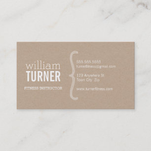 Carte De Visite COOL MODERN texte simple minimaliste éco kraft ten