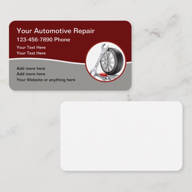 Carte De Visite Cool Moderne Automobile Services (Devant / Derrière)