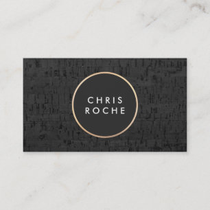 Carte De Visite Cool moderne Cercle noir Emblem Cork Board