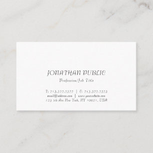 Carte De Visite Cool Moderne Design minimaliste Simple Plain