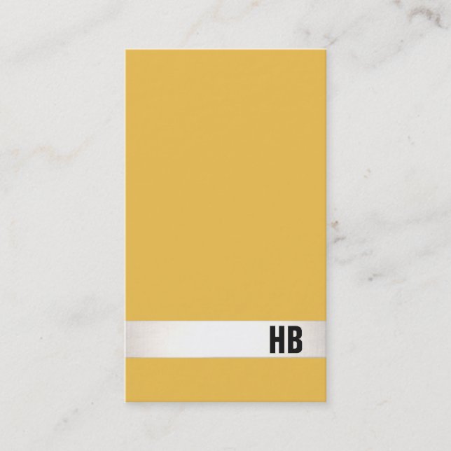Carte De Visite Cool Moderne Designer Monogramme Mustard Jaune (Devant)