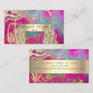 Carte De Visite Cool moderne Holographic Gold Parties scintillant 
