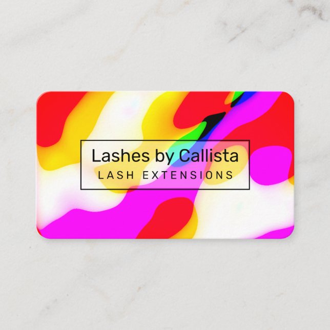 Carte De Visite Cool moderne Neon Liquid Motif géométrique  (Devant)