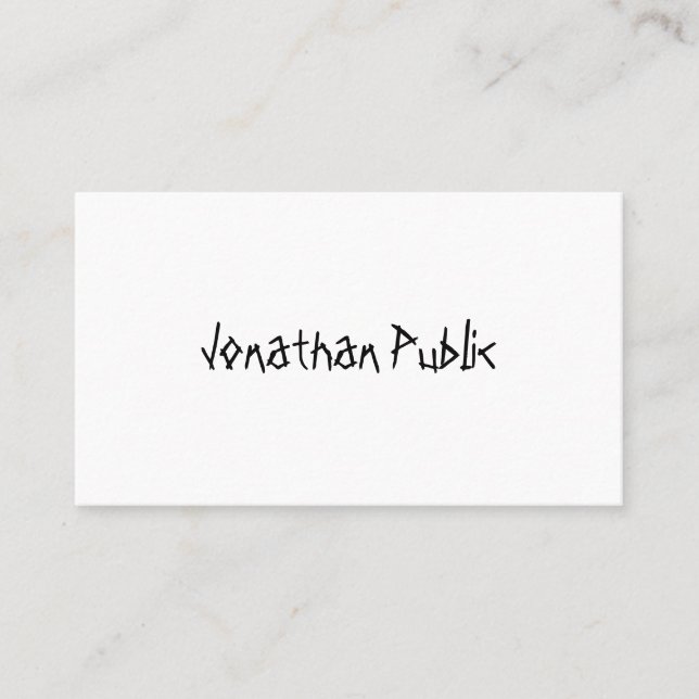 Carte De Visite Cool moderne professionnel Script simple Modèle (Devant)