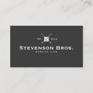 Carte De Visite Cool Monogram Classic Vintage Noir Entrepreneur