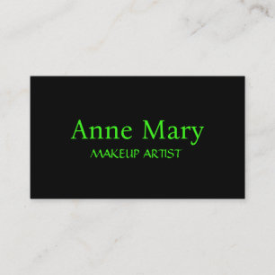 Carte De Visite Cool Neon Green Jardin de maquillage à script lumi